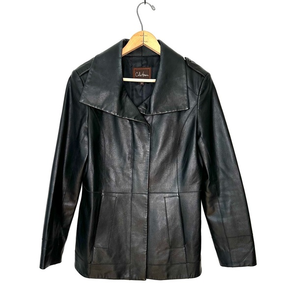 Cole Haan Jackets & Blazers - Cole Haan | Black Lambskin Leather Jacket Size 6